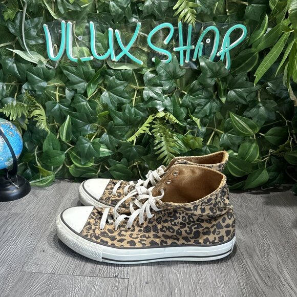 Converse Chuck Taylor All-Star High top Size 10 Womens Cheetah Print Shoes - Picture 4 of 9